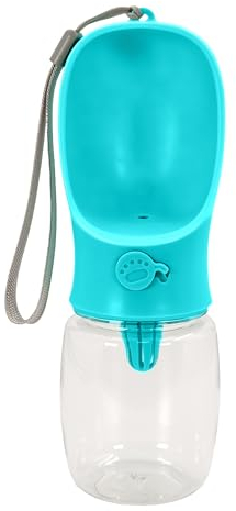 Intirilife Hunde Trinkflasche aus Kunststoff in Blau mit 300 ml Füllmenge - 7.6 x 22 cm - Wasserflasche für unterwegs Trinkspender auslaufsicher für Lange Spaziergänge Parks Wandern und Reisen