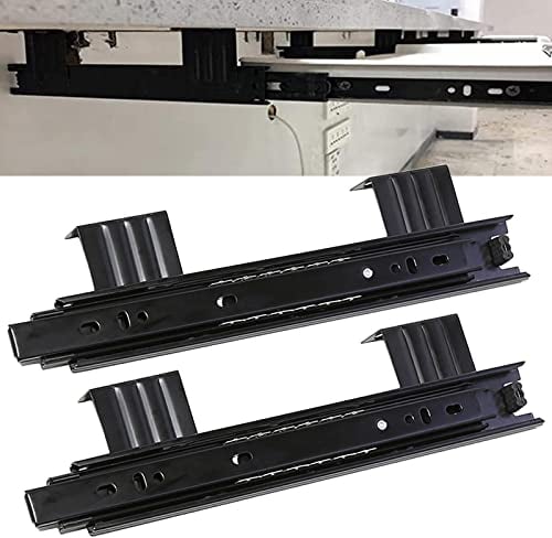 SAGIDAR Schubladenschienen 24/29cm, Teleskopschienen Für Tastaturauszug, 2 Stück Schubladenführung Mit Kugellager, Dreistufiges Strecken, Sanftes Öffnen Und Schließen, Seitliche Montag
