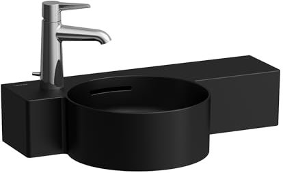 LAUFEN VAL Handwaschbecken, ohne Hahnloch, ohne Überlauf, 550x315mm, Ablage rechts, H8152837161421, Farbe: Schwarz Matt
