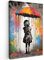 MuchoWow© Leinwände 60x90 cm Wall Decoration Bilder Schlafzimmer Deko Pictures Canvas Painting Wanddekoration Wohnzimmer Banksy - Street Pop Art - Kunst - Regenschirm - Graffiti - Farben