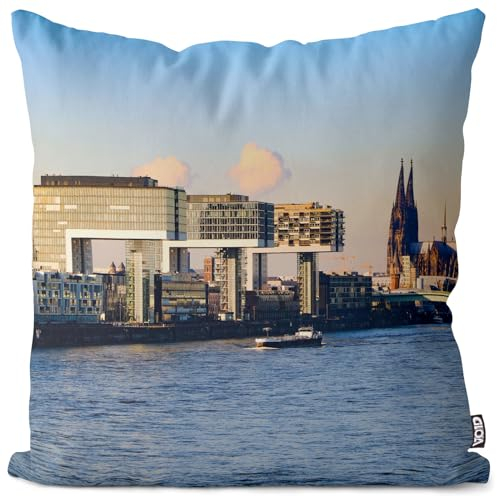 VOID Köln Rhein Kissenbezug Kissenhülle Deko Outdoor Dekoration Garten Dekokissen, Kissen Größe:60 x 60 cm