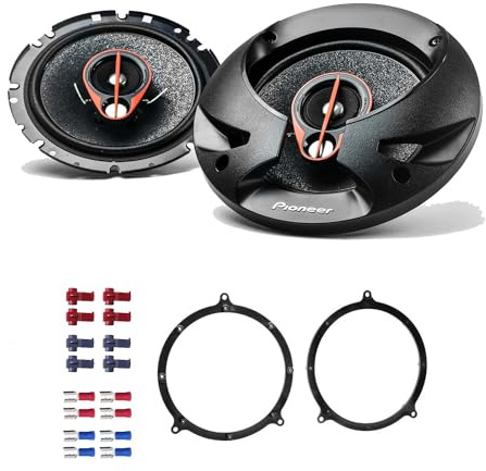 Pioneer TS-R1750S Lautsprecher mit Einbauset kompatibel mit Audi A4 Avant B5 (8D) 1995-2001 Türen vorne/hinten 500 Watt 165mm 3 Wege Koax