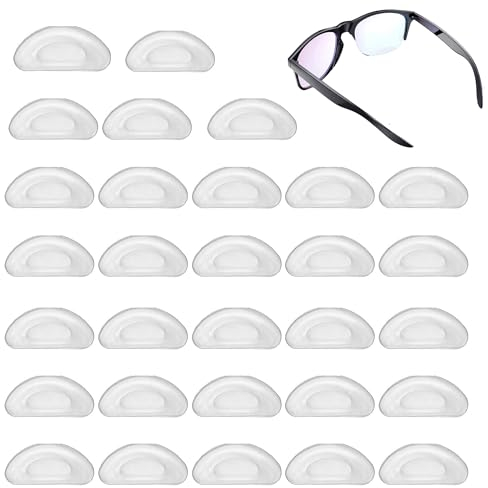 30er-Set selbstklebende Nasenpads Brille, rutschfeste Brillen-Nasenpads, geeignet für Brillen, Sonnenbrillen, Silikon-Anti-Rutsch-Nasenpads Brille selbstklebend bequem (transparent)