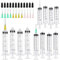 TOPBELIEF 12Pcs Plastic Syringe Set, Glue Syringes, Ink Filling Syringes for Lab, Glue, Industrial, Scientific Labs, Syringe 5ML 10ML 20ML