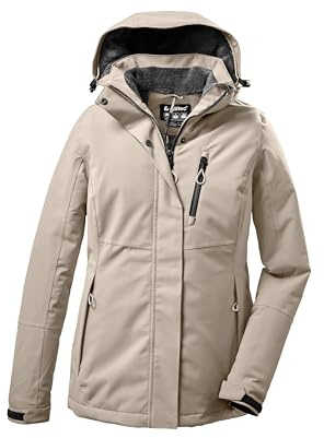 killtec Damen Funktionsjacke/Winterjacke mit abzippbarer Kapuze KOW 140 WMN JCKT, hell taupe, 50, 37411-000