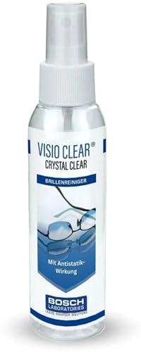 VisioClear® | 1x 100 ml Brillenreiniger Spray mit Sprühaufsatz, gegen Fettflecken & Abdrücke – antistatische & staubabweisende Reinigung der Brille - schonend für alle Gläser-Typen, mit Beschlagschutz