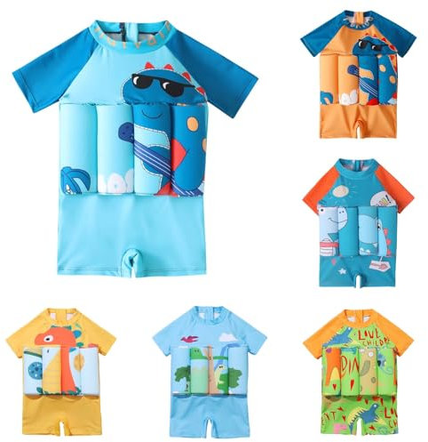 Maillot De Bain Bouée Intégré Bebe Fille Flotteur Piscine Maillots Bébé Garçon Bouee Flottant Enfant Gilet Natation Sauvetage Flottaison Plouf Dinosaure Brassard Garcon 1-4 ans