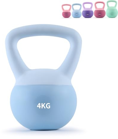 Soft Kettlebell 4-12kg - Bodenschonend und Leise, Eisensand-Kugelhantel mit ergonomischem Griff für Training zu Hause, Krafttraining - ideal für Damen und Herren