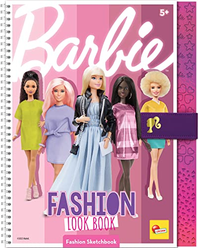 Lisciani - BARBIE - Skizzenbuch Trendy Look - Modestudio - Models zum Anziehen - Kreatives Spiel - Filzstifte und Buntstifte - Für Mädchen ab 5 Jahren