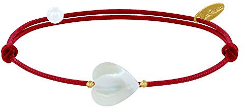 LES POULETTES BIJOUX - Bracelet Petit Coeur de Nacre - Classics - Rouge
