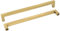goldenwarm Brushed Brass Cabinet Handles Cupboard Door Handles -LSJ12GD224 Brushed Gold Kitchen Handles Gold Pull Handles 224mm Hole Centers Square Cupboard Door Handle 5 Pack