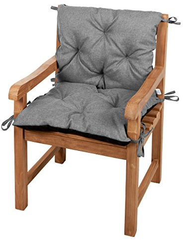 Gutekissen® Bankkissen, Sitzkissen, Rückenlehnen, Gartenkissen, Steppkissen, Doppelkissen, Sitzmöbel, Sitzbank-Kissen, Gartenschaukel, Gartenmöbel Law (50cmx50cmx50cm, Grau)