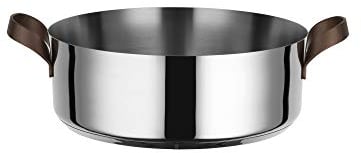 Alessi edo Casseruola Bassa con Due Manici, Inossidabile, Acciaio, Marrone, Ø 24