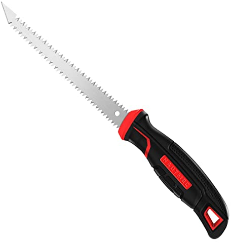HAUTMEC 6-Inch Drywall Jab Saw with Soft Grip Handle and Sharp Tip, Double Edge Hand Saw for Wallboard, Drywall, Plywood, Plastic Cutting, Trimming, Gardening and Pruning, HT0028-SA