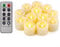 Led Flickering Flameless Votive Tea Lights Candles With Remote Control Battery Operated Set Of 12 / Electric Outdoor Tealights Timer Candle For Christmas,Xmas Decorations (Batteries Included) 200Hours