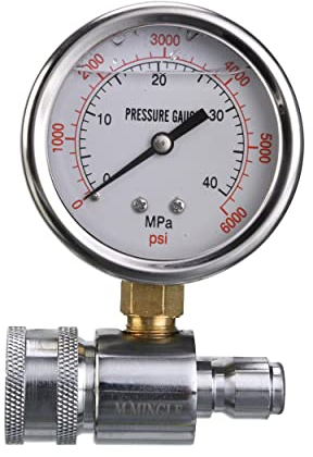 M MINGLE Pressure Washer Gauge Kit, 3/8 Inch Quick Connect, 6000 PSI