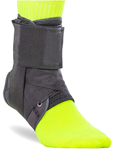 BraceAbility Sports Ankle Brace - Best Lace Up Figure 8 Sprained, Rolled or Twisted Active Support Wrap Stabilizer Splint for Basketball, Volleyball, Soccer, Working Out, Running Pain Treatment (XS)