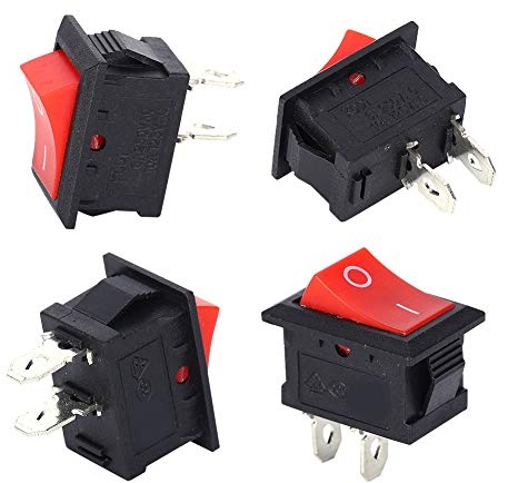 Interruptor basculante de barco de 10 Uds., Interruptor basculante redondo de palanca de 2 pines para interruptor de electrodomésticos KCD1-101