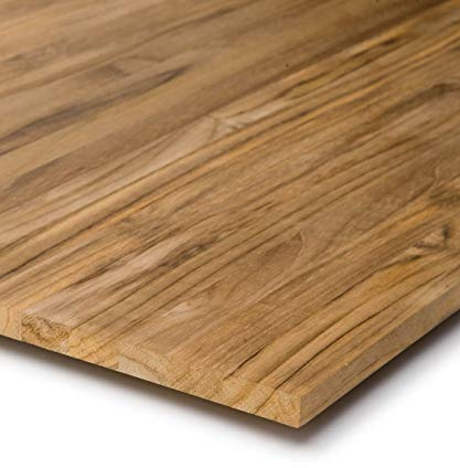 BioMaderas Teak Massivholz Regalboden 18mm Stärke/Tischplatte/Arbeitsplatte/Möbelbauplatte/Zuschnitt/FSC® 100% durchgehend