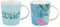 Maxwell & Williams DX1285 - Set di 2 tazze da caffè, 380 ml, 2 pezzi, in porcellana, con scritta e motivo colorato, confezione regalo