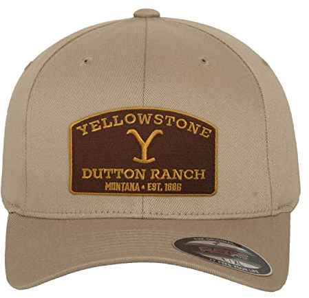Yellowstone Offizielles Lizenzprodukt Flexfit Cap (Khaki), Klein/Mittel