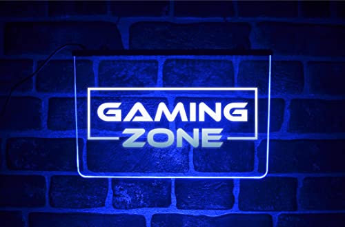 Multicolour Gaming Zone LED Neon Light Sign USB Lit Up Display For Video Game Den Cave Room
