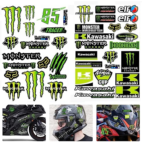 YISKY Motocross Aufkleber, Monster Aufkleber, Motorsport Aufkleber, Motorrad Aufkleber Sponsor, Sport Fan Aufkleber, Wasserfeste Vinyl Sticker Set geeignet für Motorrad, Skateboard, Auto, Rollerhelm