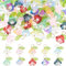 arricraft 60 pieza de Abalorios de Flores de Cristal de 10 colores, Colgante de Flor de Cristal Colorido con Perlas Transparentes, Dijes Florales, Cuentas de Flor de Trompeta para Fabricación