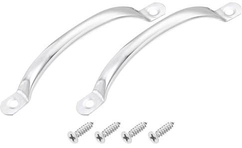 sourcing map Stainless Steel Door Pull Handles, 2Pcs 120mm/4.72 Long Door Handle with Screws Cabinet Drawer Hardware Handles Pulls