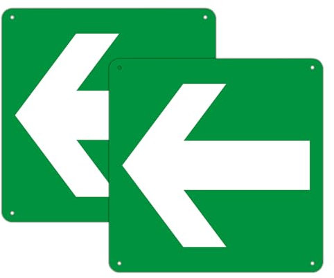 2pz freccia segni segnali direzionali segni di alluminio(Verde - Freccia, 20 * 20cm)