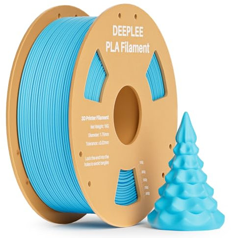 DEEPLEE PLA Filament 1.75mm, 3D Drucker Filament 1kg (2,2lbs), Maßgenauigkeit +/- 0,02 mm, Filament 3D-Druckmaterialien für FDM 3D Drucker, Himmelblau