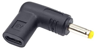 JZK 5 V USB-Typ-C-Buchse auf DC 4,0 x 1,7 mm Adapter, 90 Grad rechtwinkliger DC-Stecker, USB-C-Stecker auf 4,0 x 1,7 mm DC-Klinkenadapter