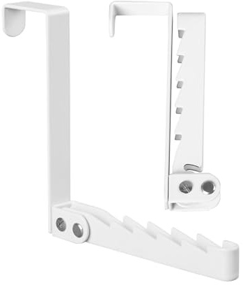 2 Pack Over The Door Drying Rack, Small Space Over The Door Clothes Hanger, Folding Portable Hanging Coat Rack for Hanging Clothes, Hats, Bags, Bedroom, Bathroom, Laundry, Travel Hanging (White)