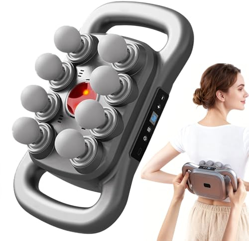 Massagepistole mit 8 Köpfen, Massagegerät mit 3 Modi & 30 Geschwindigkeiten,zur Linderung von Muskelverspannungen und Müdigkeit,Elektrisches Massagegerät für Beine Arme Taille Rücken (8-Kopf)
