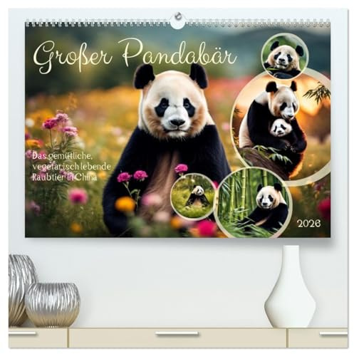 Großer Pandabär (hochwertiger Premium Wandkalender 2026 DIN A2 quer), Kunstdruck in Hochglanz: Das gemütliche, vegetarisch lebende Raubtier in China (CALVENDO Tiere)