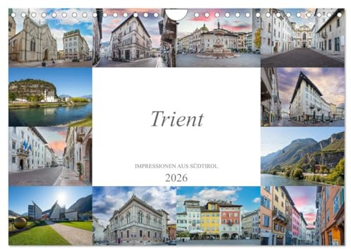 Trient Impressionen aus Südtirol (Wandkalender 2026 DIN A4 quer), CALVENDO Monatskalender: Wunderschöne Bilder der Universitätsstadt Trient (CALVENDO Orte)