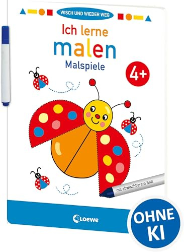 Wisch und wieder weg - Ich lerne malen 4+: Malspiele - Malbuch für Kinder ab 4 Jahre