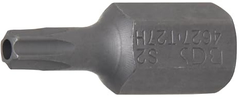 BGS 4627 | Bit | T-Profil (für Torx) mit Bohrung T27 | Länge 30 mm | Antrieb Außensechskant 10 mm (3/8) | Chrom-Vanadium-Stahl