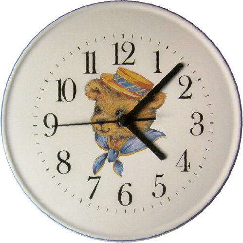 Artline Quarz Kinderuhr Teddy mit Hut und Kravatte Blaurand, rund