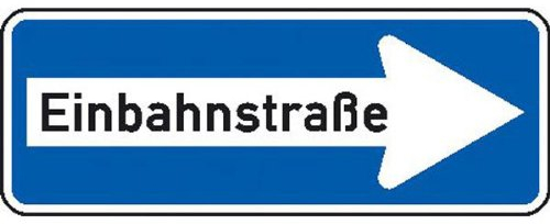 Verkehrszeichen - StVO Einbahnstraße rechtsweisend Größe (BxHxT): 80,0 x 30,0 cm Aluminium, Typ1, retroreflektierend ausgerüstet