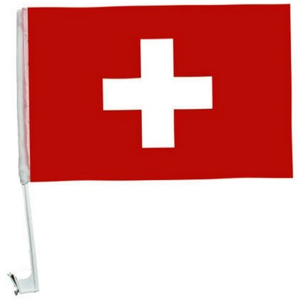 Drapeau avec inscription 1 x 45 x 30 cm (drapeau suisse drapeaux pour voiture motif coupe du monde 2014 drapeau avec support