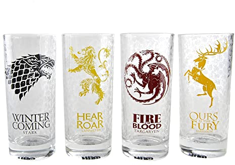 Game of Thrones Verres en verre, multicolore, taille unique