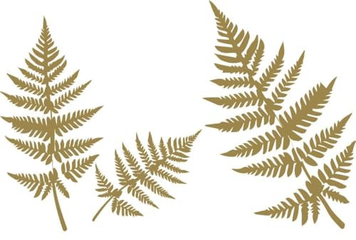 CLICKANDPRINT Aufkleber » Farne, 20x13,0cm, Gold • Wandtattoo/Wandaufkleber/Wandsticker/Wanddeko/Vinyl