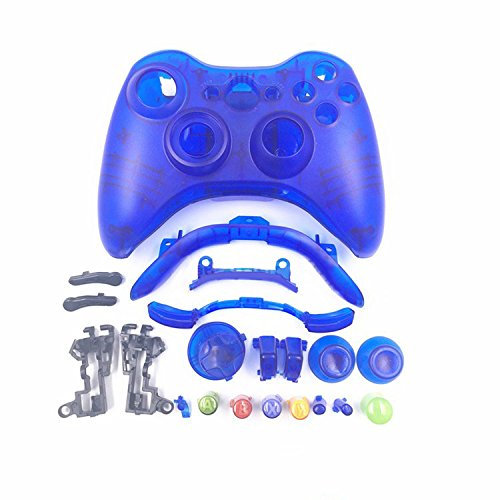 Coque Housse Etui Coque avec Boutons Complet Accessoires Kits pour Xbox 360 Xbox360 Manette Sans Fil Bleu Clair