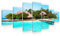 Startonight Leinwandbild xxl Das Zentrum eines Metallatoms - Auf dem Deck zur Felsig Insel - Strand Wanddeko Kunstdrucke, Wandbilder 7 teile 100 x 240 cm, Tag Nacht Groß Bild