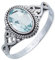 mantraroma Silber Ring Damen 925 blau Topas Edelstein blau ausgefallen verspielt