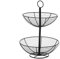 Frutero con 2 cestas redondo negro industrial de metal de ø 29x41 cm - LOLAhome