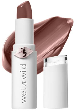 wet n wild Mega Last High-Shine Lipstick Lip Color, Infused with Seed Oils For a Nourishing High-Shine, Buildable & Blendable Creamy Color, Cruelty-Free & Vegan - Mad for Mauve