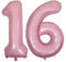 DIWULI Luftballon 16 Geburtstag XXL Rosa - Zahl 16 Ballon