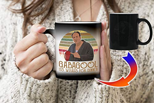 Gabagool It's What's For Dinner Retro Tony Inspired By Godfather Tazza cambiante di colore di temperatura di magia nera Caffè Tè Tazza da 330 ml Mug Cup